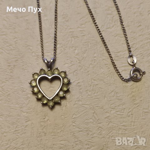 Сребърен синджир с висулка сърце (204), снимка 1 - Колиета, медальони, синджири - 42867901