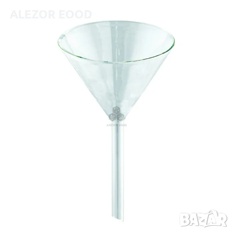 Стъклена фуния 90 мм - къс тип, боросиликатно стъкло, 4387