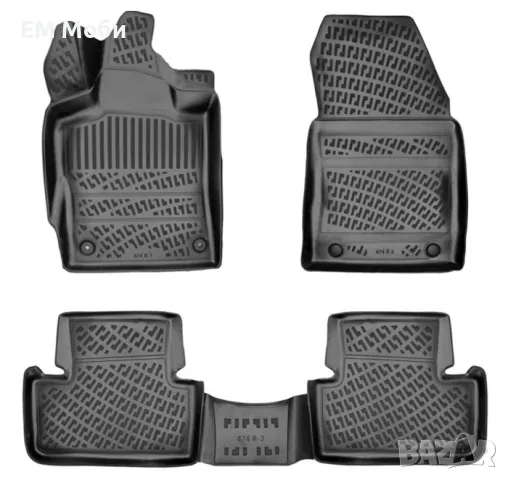 Гумени Стелки Rizline 3D тип Легени К-кт за Peugeot 308 I 2008-2013/308 II HTB 2013+/3008 2008-2016