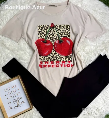дамски комплекти тениска и клин , снимка 6 - Комплекти - 50332258