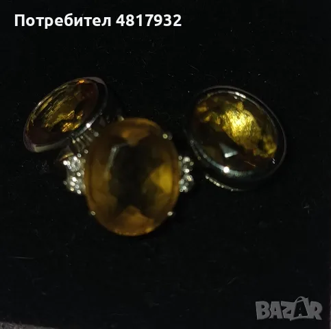 Златен пръстен 14 карата, бяло злато, султанит, диаманти., снимка 2 - Пръстени - 55867981