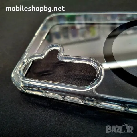 Samsung Galaxy S25 прозрачен гръб MagSafe с черен ринг, снимка 3 - Калъфи, кейсове - 49115051