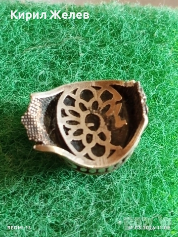 Счупен сребърен пръстен с камък КАРНЕОЛ 51702, снимка 4 - Пръстени - 54037074