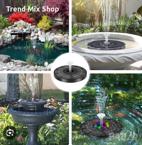 Соларен фонтан с три режима на разпръскване на водата, снимка 5 - Градински мебели, декорация  - 51598037