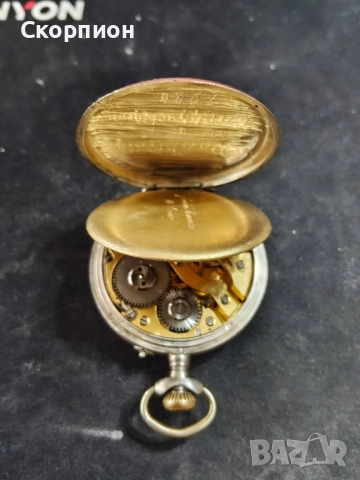 Швейцарски СРЕБЪРЕН джобен часовник 1900г. с позлата - 10 РУБИНА - ПРОМОЦИЯ, снимка 13 - Джобни - 50040865