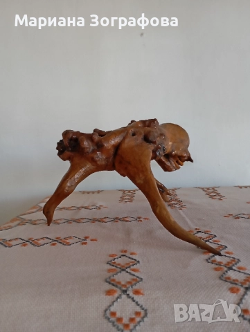 Авторска скулптура, Абстрактна пластика от дърво - 2 бр., ръчна изработка 1987 г., уникати, снимка 11 - Антикварни и старинни предмети - 47720845