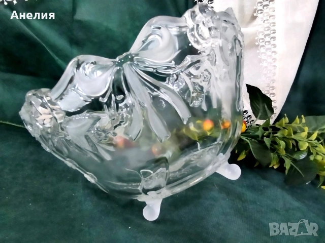 Купа кристал с панделка и крачета, снимка 5 - Други - 53295928