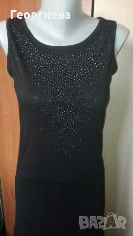 Спортно елегантна черна рокля, с лека сребриста украса👗🍀S/M👗🍀арт.1075, снимка 4 - Рокли - 29995847