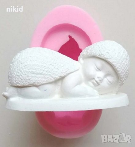 Бебе Калинка с шапка силиконов молд форма калъп фондан гипс шоколад пита торта декор, снимка 2 - Форми - 37741867