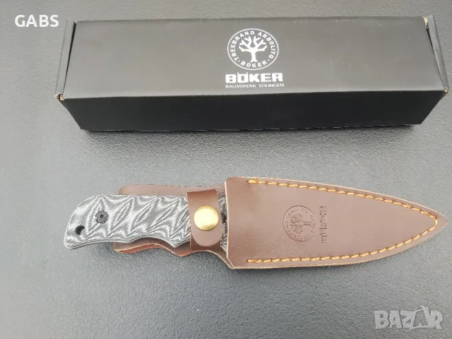Нож с кожена кания BOKER TSMOV Baumwerk SOLINGEN, снимка 3 - Ножове - 49507558