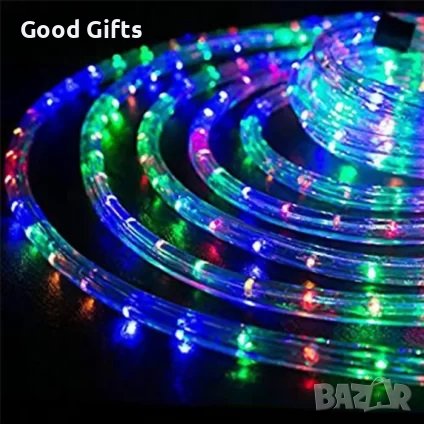 LED маркуч, 10м, Външен монтаж, 8 светлинни режима, Адаптор 220V