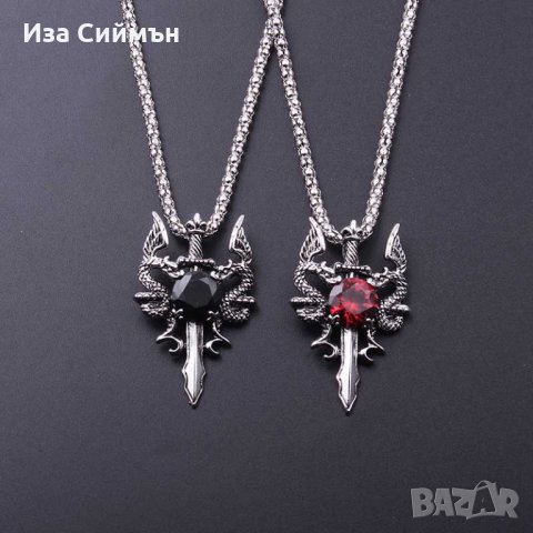 Викингски медальон с рубин, снимка 2 - Колиета, медальони, синджири - 35165859