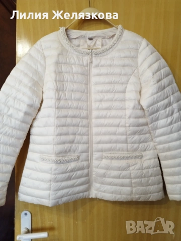 Дамско яке,пролетно,цвят екрю