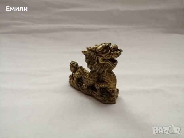 Сувенир малка статуетка китайски дракон в бронзов цвят, снимка 10 - Декорация за дома - 44466513