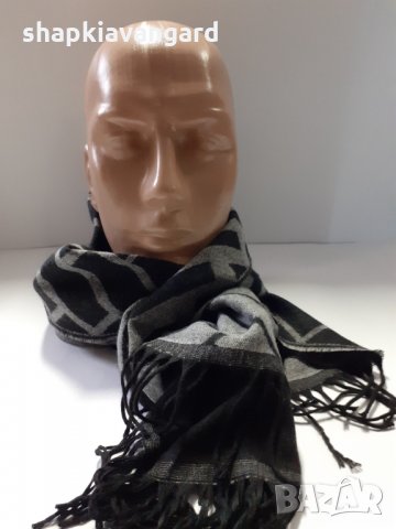 Мъжки шал кашмир в черно сив цвят - 111, снимка 3 - Шалове - 31051413