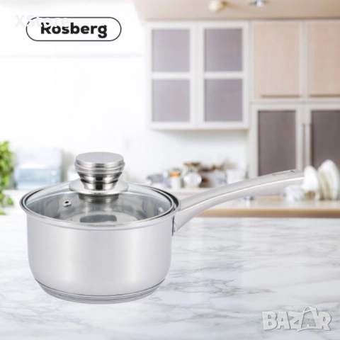 Касерола с капак Rosberg 5R1210O16K, 16 cm, Инокс, снимка 3 - Съдове за готвене - 52497861