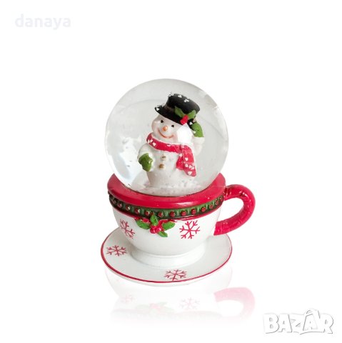4168 Коледна снежна топка преспапие чашка с Дядо Коледа Снежко, снимка 4 - Декорация за дома - 42752182