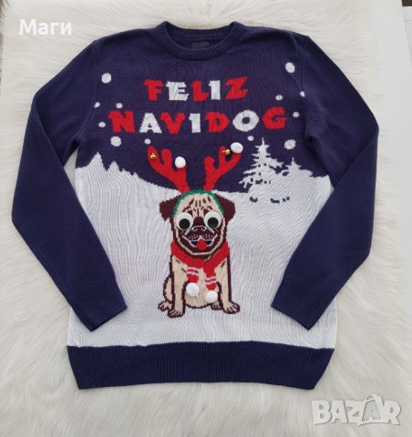 Коледен пуловер H&M размер М/Л, снимка 4 - Пуловери - 38596744