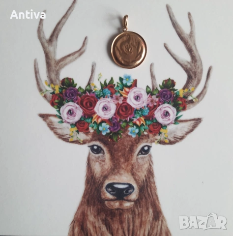 Съветска златна висулка, снимка 3 - Колиета, медальони, синджири - 53948379