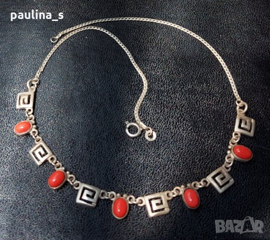 Марково сребърно колие с корал / "Версаче" - "Versace"- проба 925 , снимка 6 - Колиета, медальони, синджири - 29446860