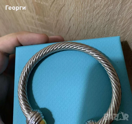 David Yurman оригинална сребърна масивна гривна , снимка 3 - Гривни - 51398545