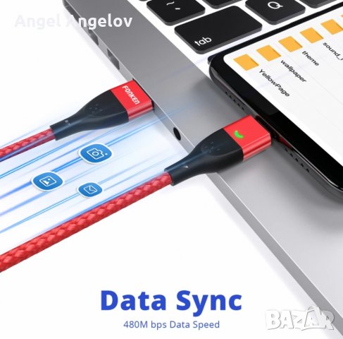 Магнитни кабели Микро usb и type c ,,2 м.цена 10 лв, снимка 4 - USB кабели - 34448334