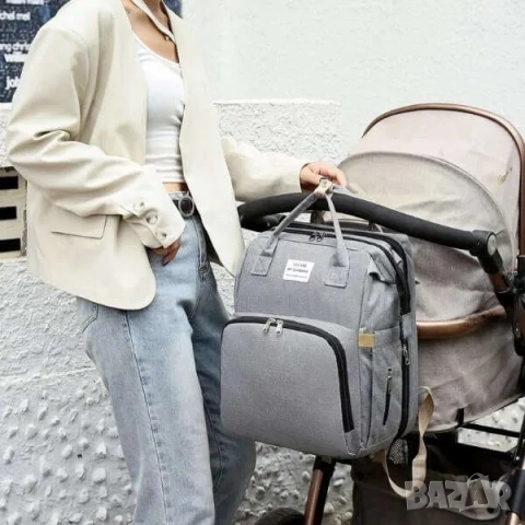 2 в 1 бебешка чанта, раница за бебешка количка, кошара, повивалник, снимка 6 - Раници - 52208425