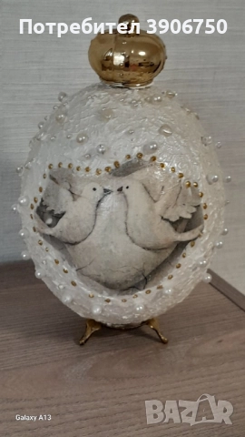 щраусови яйца декупаж , снимка 2 - Декорация за дома - 52321536