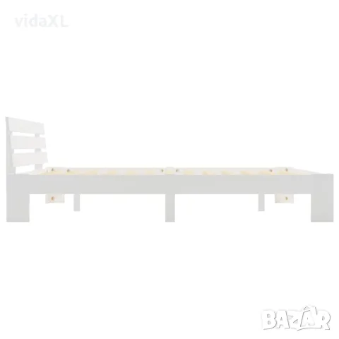 vidaXL Рамка за легло, бяла, бор масив, 160х200 см, снимка 4 - Спални и легла - 56146578