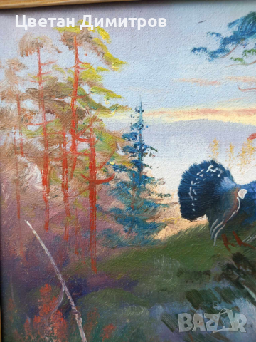 Стара авторска картина рисувана с маслени бои върху платно , снимка 4 - Картини - 44728509