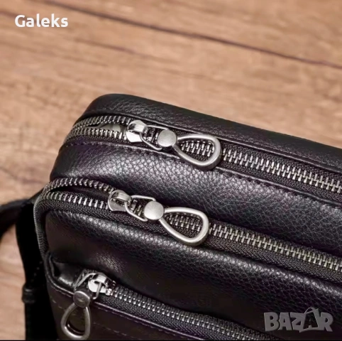 Мъжка модерна бутикова чанта с голям капацитет /Черна естествена кожа!, снимка 11 - Чанти - 53259402