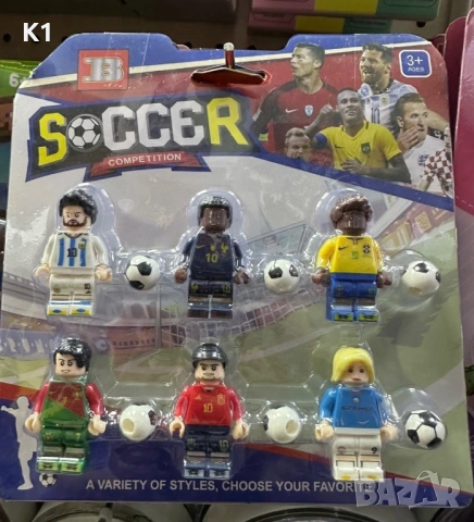 6 броя Фигурки футболисти с топка Lionel Messi/Neymar/Haaland/Ronaldo Меси 