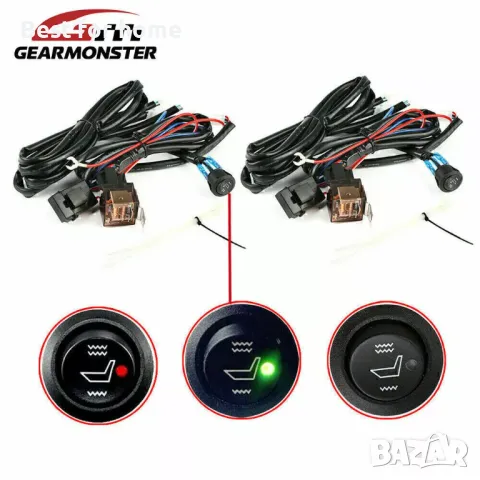 Карбонова система за отопление на 2 автомобилни седалки Garzaar, снимка 7 - Аксесоари и консумативи - 48612445