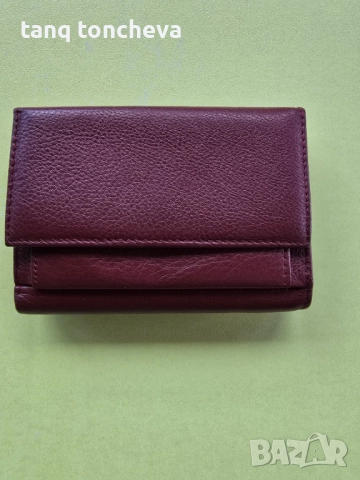 Портмоне цвят бордо естествена кожа , снимка 2 - Портфейли, портмонета - 51467717
