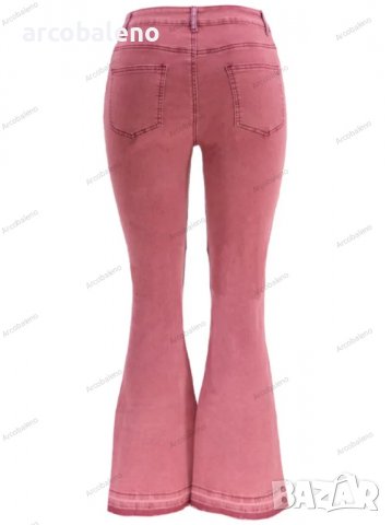 Дамски двуцветни улични изпрани клоширани дънки, 3цвята , снимка 9 - Дънки - 39745756