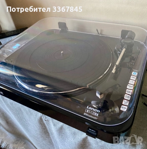 Грамофон Lenco - LBT-120BK, полуавтоматичен, черен, снимка 2 - Грамофони - 52791239