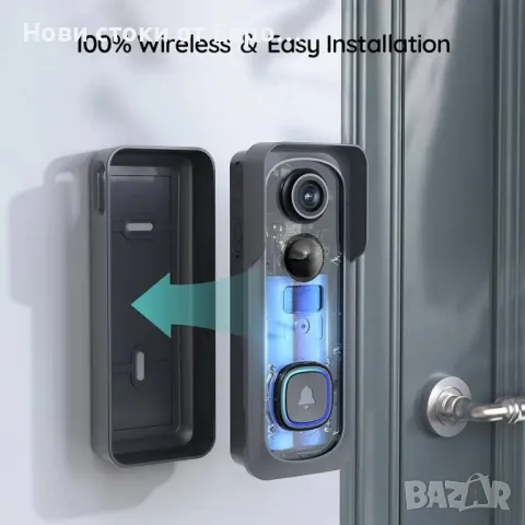 Безжичен звънец BOIFUN 2K-HD без абонамент, 166° интелигентен видео звънец,, снимка 4 - Други стоки за дома - 50321779