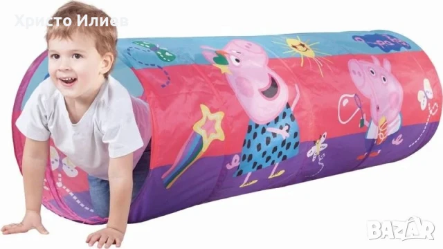 Пепа пиг прасенце Peppa Pig Детски Тунел за игра Сгъваем Дълъг 145см с чанта за съхранение