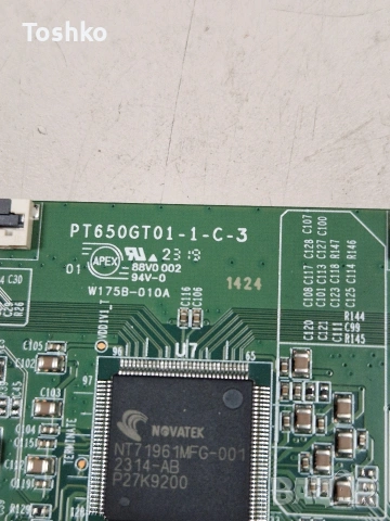 TOSHIBA 65UV2363DG MAIN 17MB180V POWER 17IPS72 TCON PT650GT01-1-C-3 PANEL VES650QNFH-N1-Z01, снимка 9 - Части и Платки - 53249069