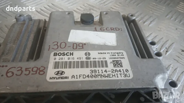 Компютър Hyundai i30 1.6 CRDi 2009 0281016491 39114-2A410 i30 (2007-2011), снимка 2 - Части - 55839607