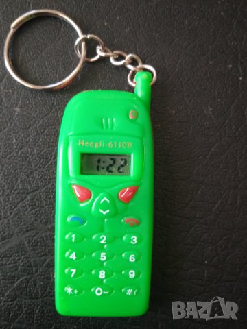 НОВ Електронен часовник ключодържател във формата на ретро мобилен телефон , снимка 2 - Джобни - 44246178