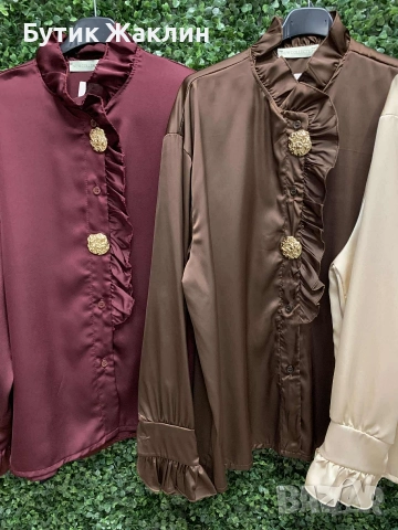 Официална дамска риза сатенена, снимка 3 - Ризи - 52634544