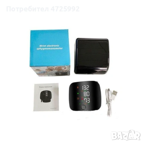Преносим дигитален апарат за кръвно налягане за китка с LCD дисплей и памет, снимка 4 - Смарт гривни - 53311001