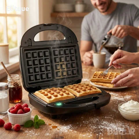 Уред за сандвичи и гофрети 2в1 Muhler MH-899D, грил плочa/ белгийска гофрета, снимка 6 - Други - 54215432