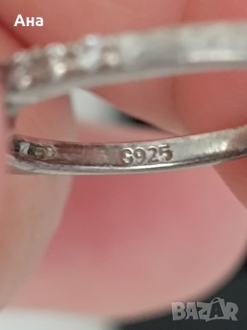 Красив сребърен пръстен със сапфир 3А, снимка 1 - Пръстени - 44480278