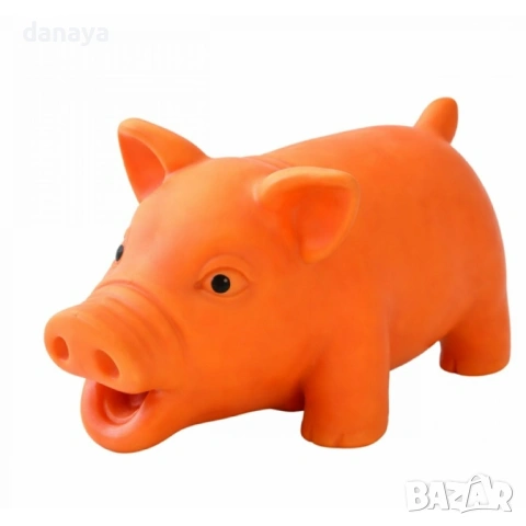 6589 Прасенце играчка за куче – гумена играчка със звук и грухтене 14 см, снимка 4 - За кучета - 54215652