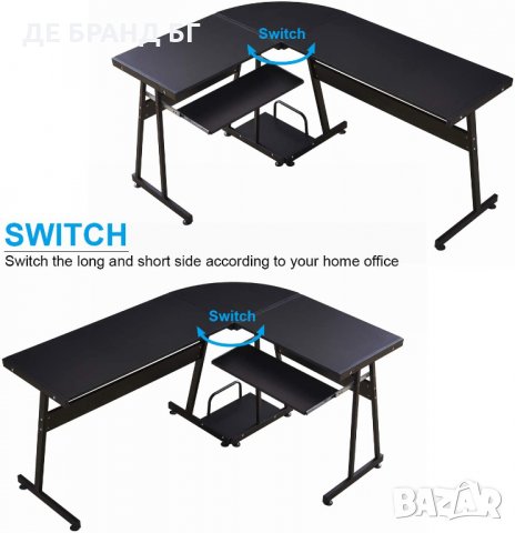Офис / ученическо / геймърско бюро 6090-7112BK, снимка 3 - Бюра - 35096273