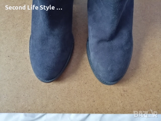 № 41 дамски боти естествен велур в син цвят, снимка 6 - Дамски боти - 53135033