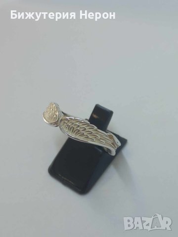 Сребърен пръстен ангелски криле, снимка 1