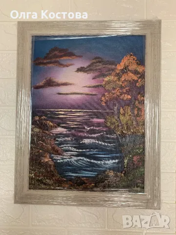 Картина с маслени бои Морски изглед, снимка 6 - Картини - 44027265